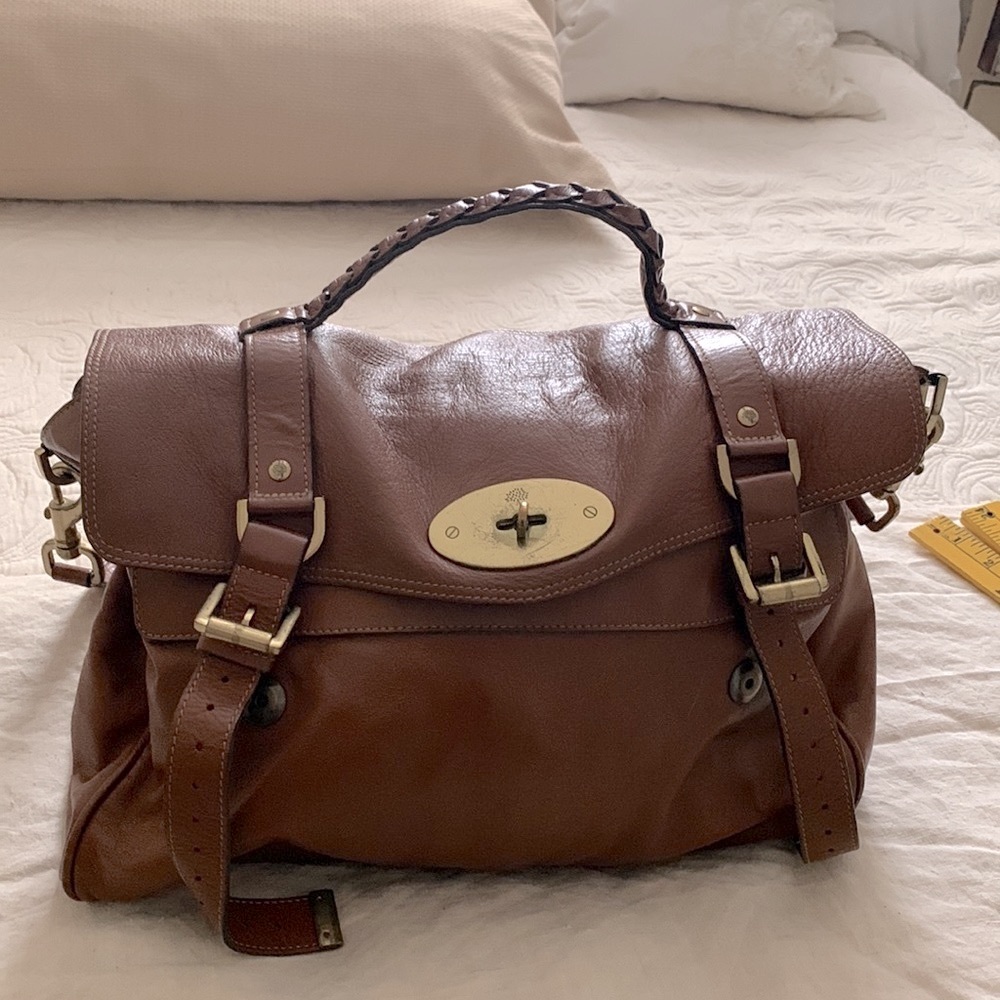 Authentic Mulberry Alexa Tan Oak Soft Buffalo Leather